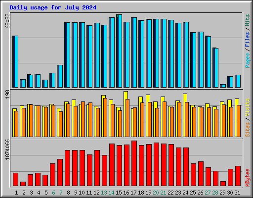 Daily usage for July 2024