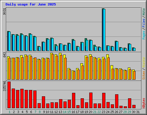 Daily usage for June 2025