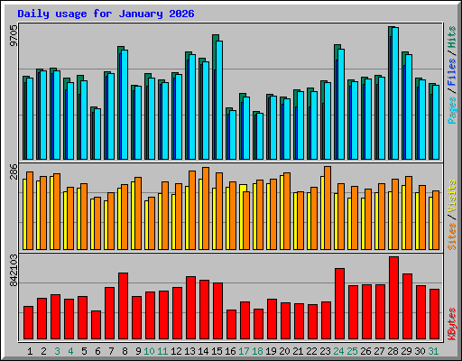 Daily usage for January 2026