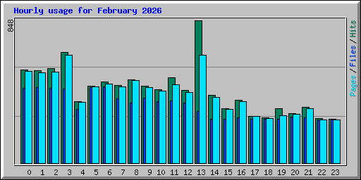 Hourly usage for February 2026